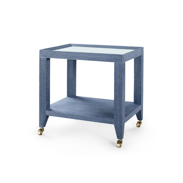 Isadora Tea Table with Glass Top, Chiffon White