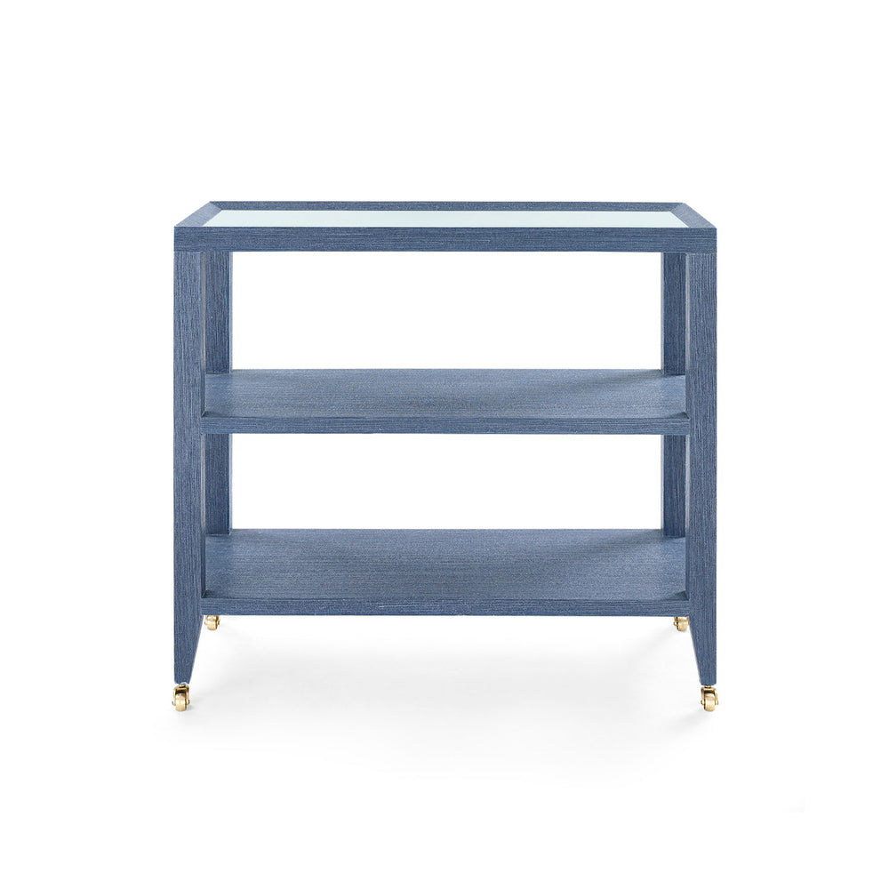 Isadora Console Table with Glass Top, Navy Blue-Blue Hand Home
