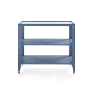 Isadora Console Table with Glass Top, Navy Blue