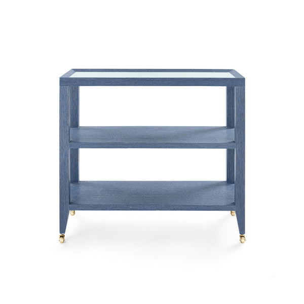 Isadora Console Table with Glass Top, Navy Blue