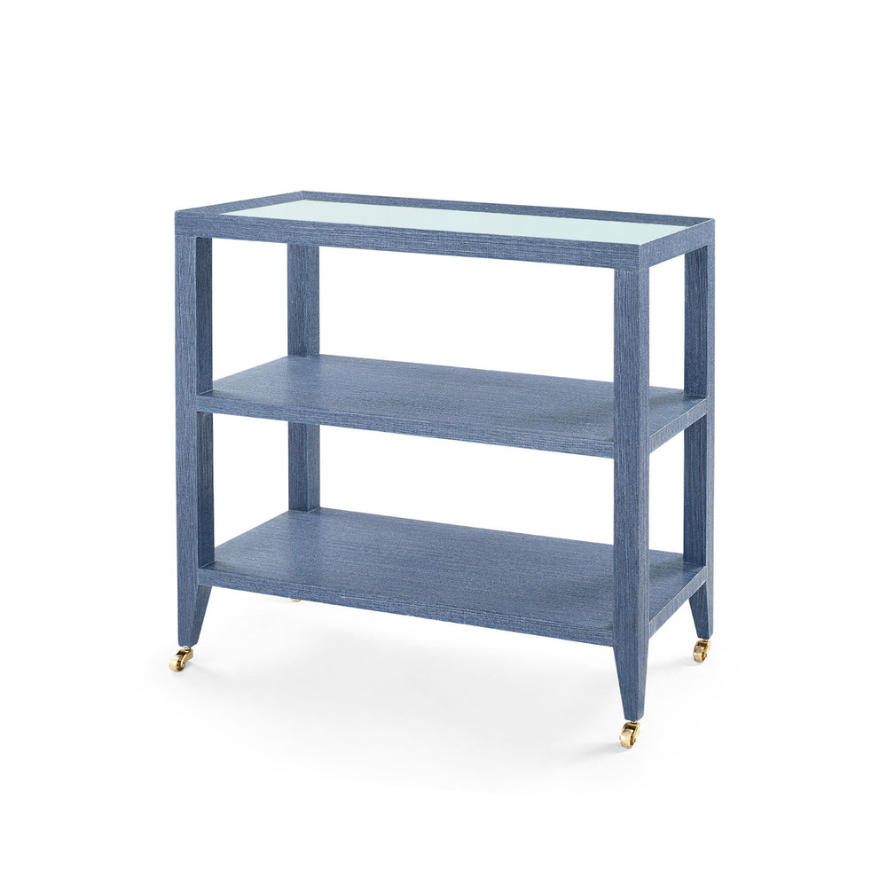 Isadora Console Table with Glass Top, Navy Blue-Blue Hand Home