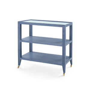 Isadora Console Table with Glass Top, Navy Blue