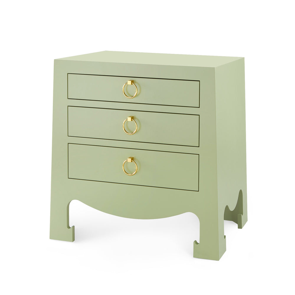 Jacqui 3-Drawer Side Table, Heritage Spring Green-Blue Hand Home