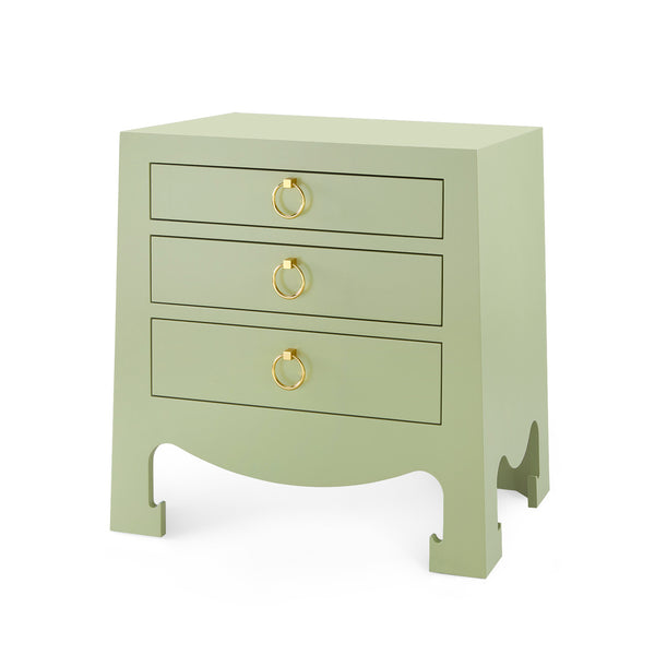 Jacqui 3-Drawer Side Table, Heritage Spring Green-Blue Hand Home