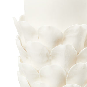 Jasmine Lamp with Shade 17-inch White Linen, with Gold, Blanc de Chine