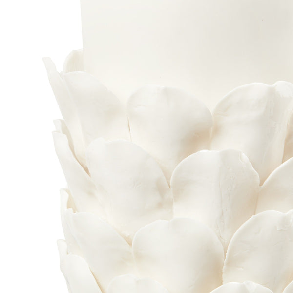 Jasmine Lamp with Shade 17-inch White Linen, with Gold, Blanc de Chine