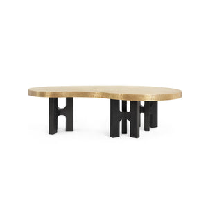 Jacob Coffee Table, Antique Brass-Blue Hand Home