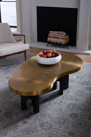 Jacob Coffee Table, Antique Brass-Blue Hand Home