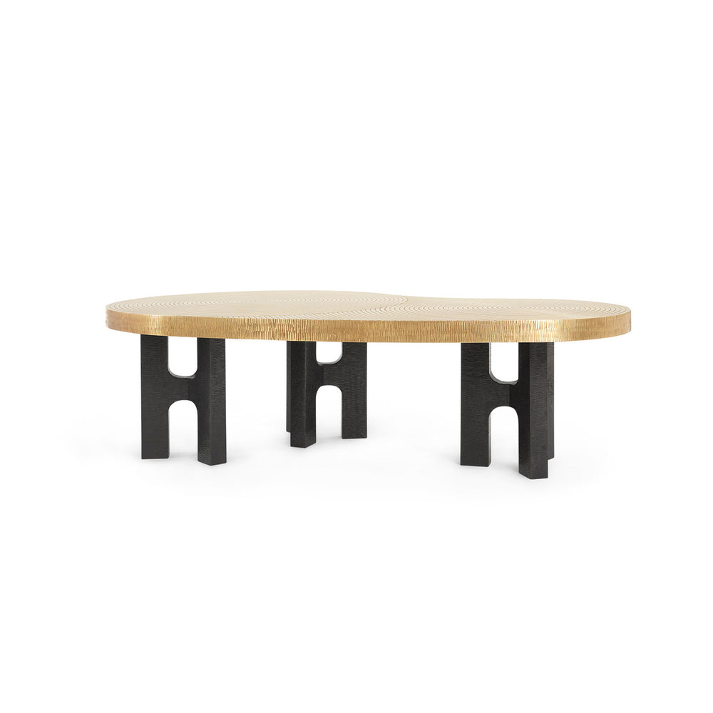 Jacob Coffee Table, Antique Brass-Blue Hand Home