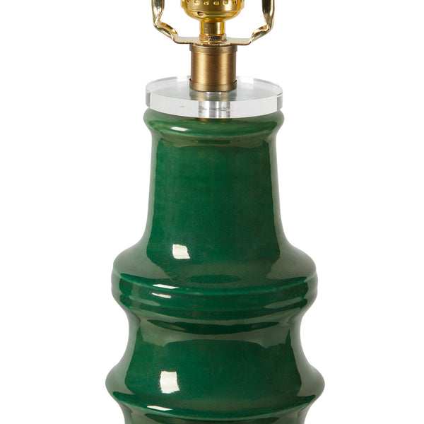 Jesse Lamp with Shade 16-inch White Linen, with Gold-Blue Hand Home