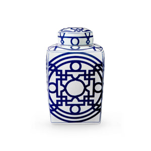 Jasper Square Jar / Blue and White-Villa & House-Blue Hand Home