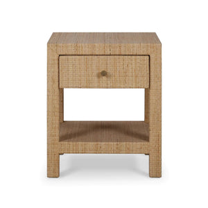 Kagu 1 Drawer Nightstand w/ Rattan-Blue Hand Home