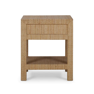 Kagu 1 Drawer Nightstand w/ Rattan-Blue Hand Home