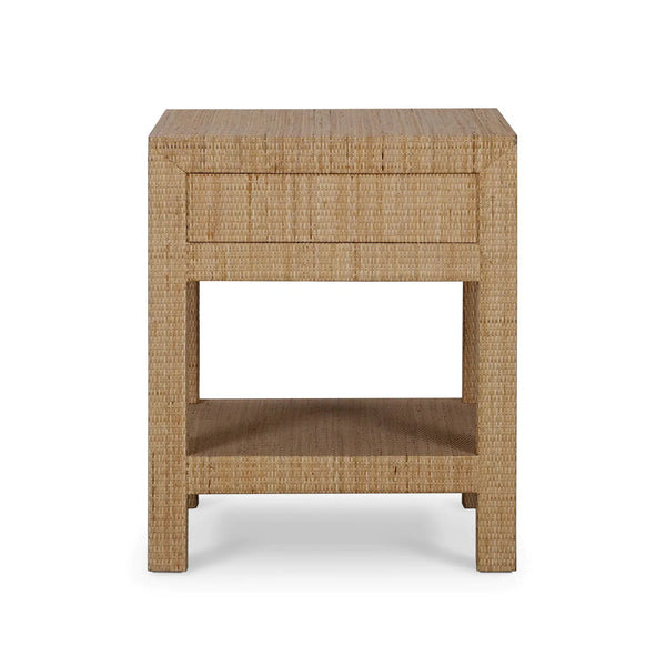 Kagu 1 Drawer Nightstand w/ Rattan-Blue Hand Home