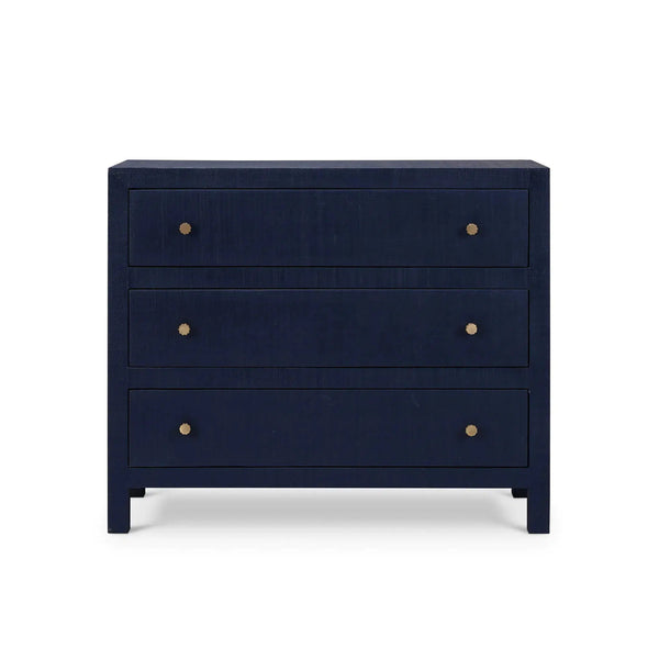 Kagu 3 Drawer Dresser w/ Raffia-Blue Hand Home