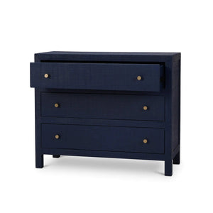 Kagu 3 Drawer Dresser w/ Raffia-Blue Hand Home