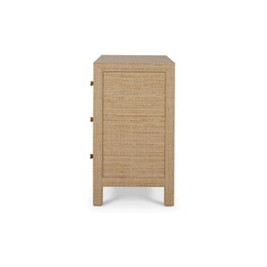 Kagu 3 Drawer Dresser w/ Rattan-Blue Hand Home