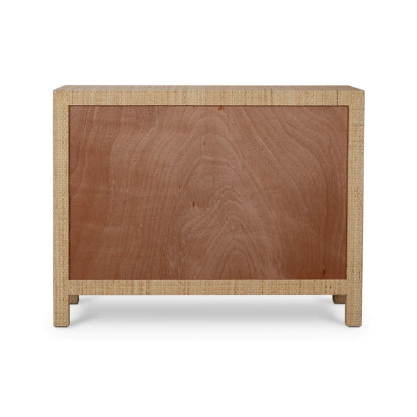 Kagu 3 Drawer Dresser w/ Rattan-Blue Hand Home
