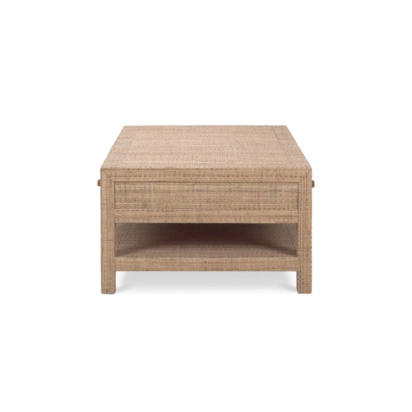 Kagu 6 Drawer Coffee Table w/ Rattan-Blue Hand Home