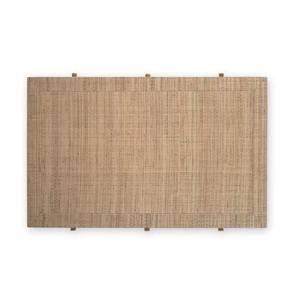 Kagu 6 Drawer Coffee Table w/ Rattan-Blue Hand Home