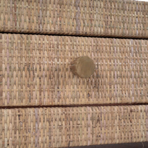 Kagu 6 Drawer Coffee Table w/ Rattan-Blue Hand Home