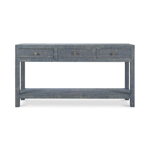 Kagu Console Table w/ Raffia-Blue Hand Home