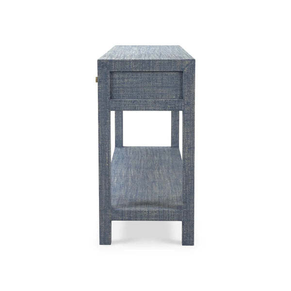 Kagu Console Table w/ Raffia-Blue Hand Home