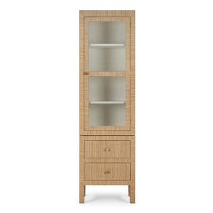 Kagu Tall Cabinet w/ Rattan-Blue Hand Home