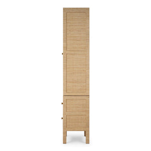 Kagu Tall Cabinet w/ Rattan-Blue Hand Home