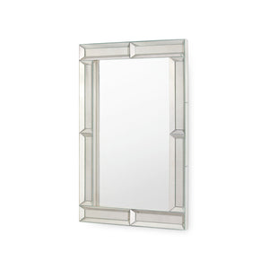 Kennedy Rectangular Clear Mirror with Antique Brass Beveled Border