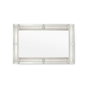 Kennedy Rectangular Clear Mirror with Antique Brass Beveled Border