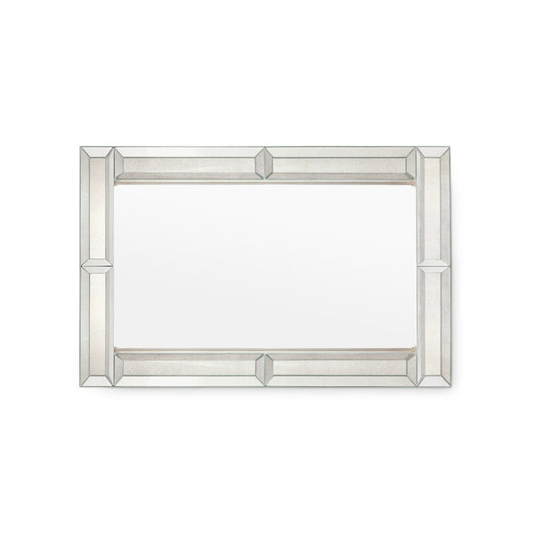 Kennedy Rectangular Clear Mirror with Antique Brass Beveled Border