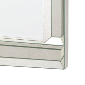 Kennedy Rectangular Clear Mirror with Antique Brass Beveled Border