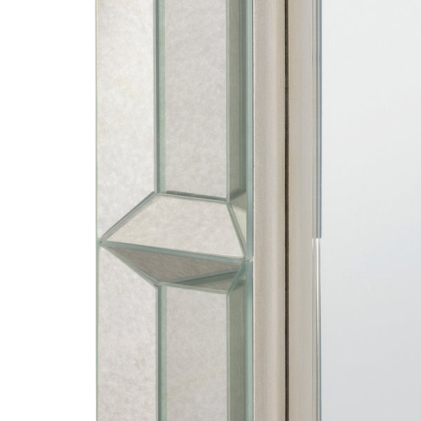 Kennedy Rectangular Clear Mirror with Antique Brass Beveled Border