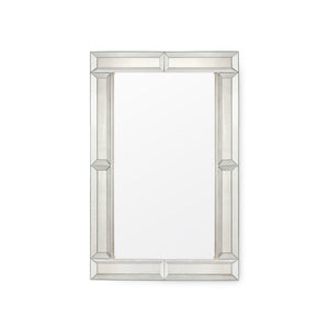 Kennedy Rectangular Clear Mirror with Antique Brass Beveled Border