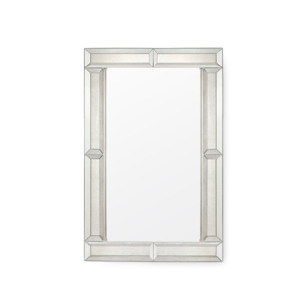 Kennedy Rectangular Clear Mirror with Antique Brass Beveled Border