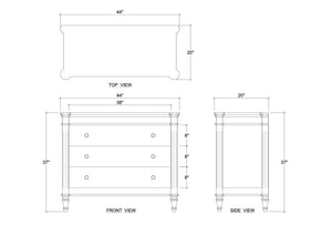 Kelly 3 Drawer Dresser-Blue Hand Home