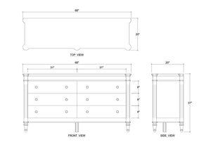 Kelly 6 Drawer Dresser-Blue Hand Home