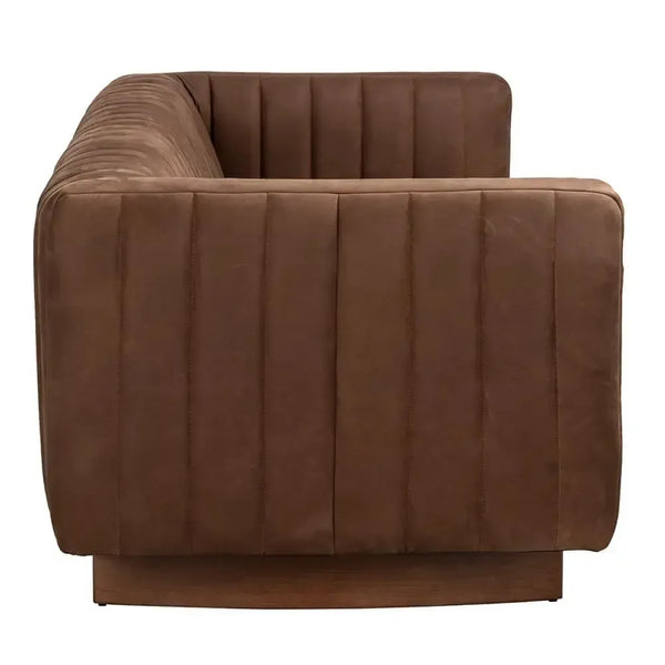 Khann Sofa, Orris Brown Leather-Noir Furniture-Blue Hand Home