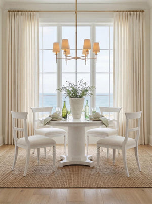 Kinsley 48" Dining Table, Glazed Whisper White-Blue Hand Home