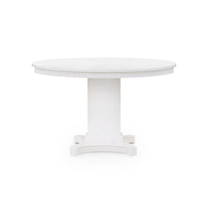 Kinsley 48" Dining Table, Glazed Whisper White-Blue Hand Home