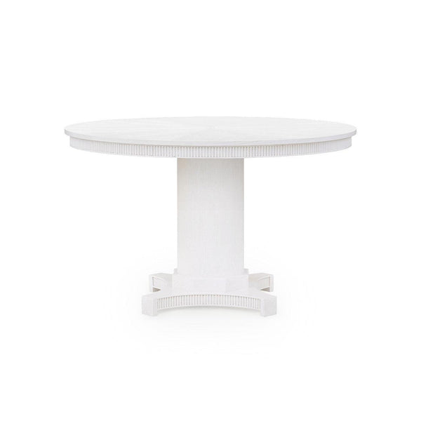 Kinsley 48" Dining Table, Glazed Whisper White-Blue Hand Home