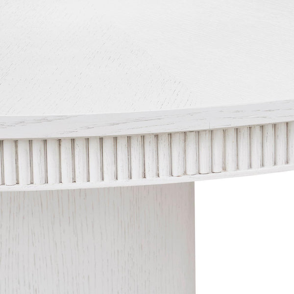 Kinsley 48" Dining Table, Glazed Whisper White-Blue Hand Home