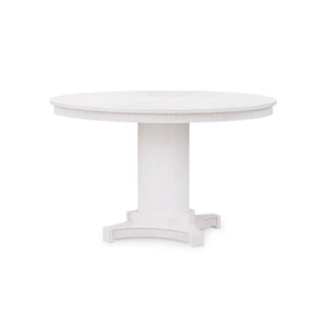 Kinsley 48" Dining Table, Glazed Whisper White-Blue Hand Home