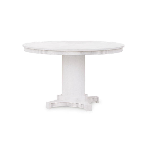 Kinsley 48" Dining Table, Glazed Whisper White-Blue Hand Home