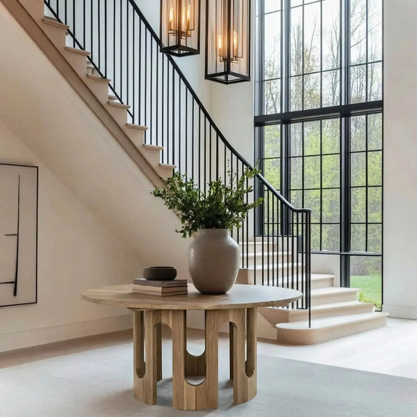 Kirill Table, White Oak-Noir Furniture-Blue Hand Home