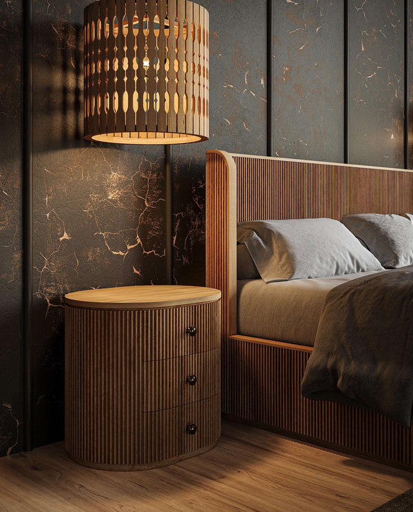Kraton Oval Bedside Table-Blue Hand Home