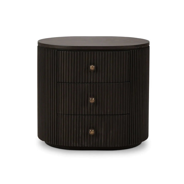 Kraton Oval Bedside Table-Blue Hand Home