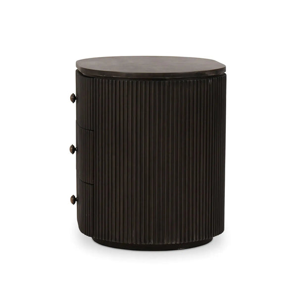 Kraton Oval Bedside Table-Blue Hand Home