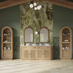 Kraton Oval Double Vanity w/ Sink & Marble Top-Blue Hand Home